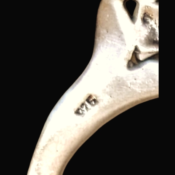 Signed .925 Silver Flower Necklace With Intricate Chain - Picture 4 of 6